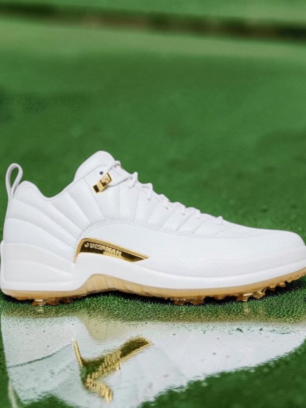 Air Jordan 12 Low 'Masters' Mens Golf Shoe Size 7.5 Metallic Gold DM0106-117 NEW